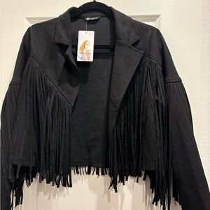 Black Fringe Women's Jacket